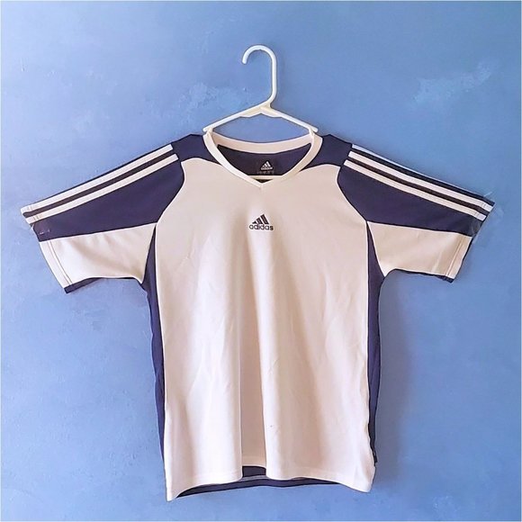 adidas Tops - Adidas navy blue/white climalite tee shirt EUC